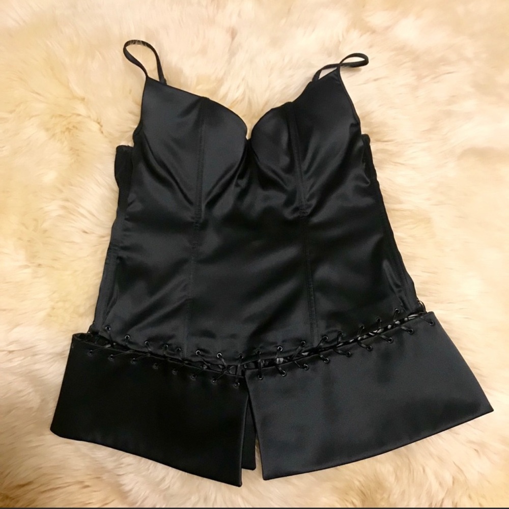 La Perla black satin bustier top - NWOT